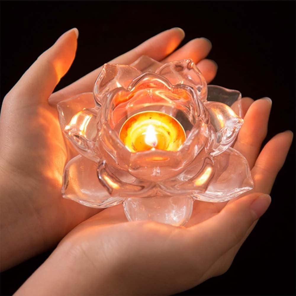 Glass Lotus Flower Tea Light Candle Holder Set 4.5 ⭐️⭐️⭐️⭐️⭐️(879) rating