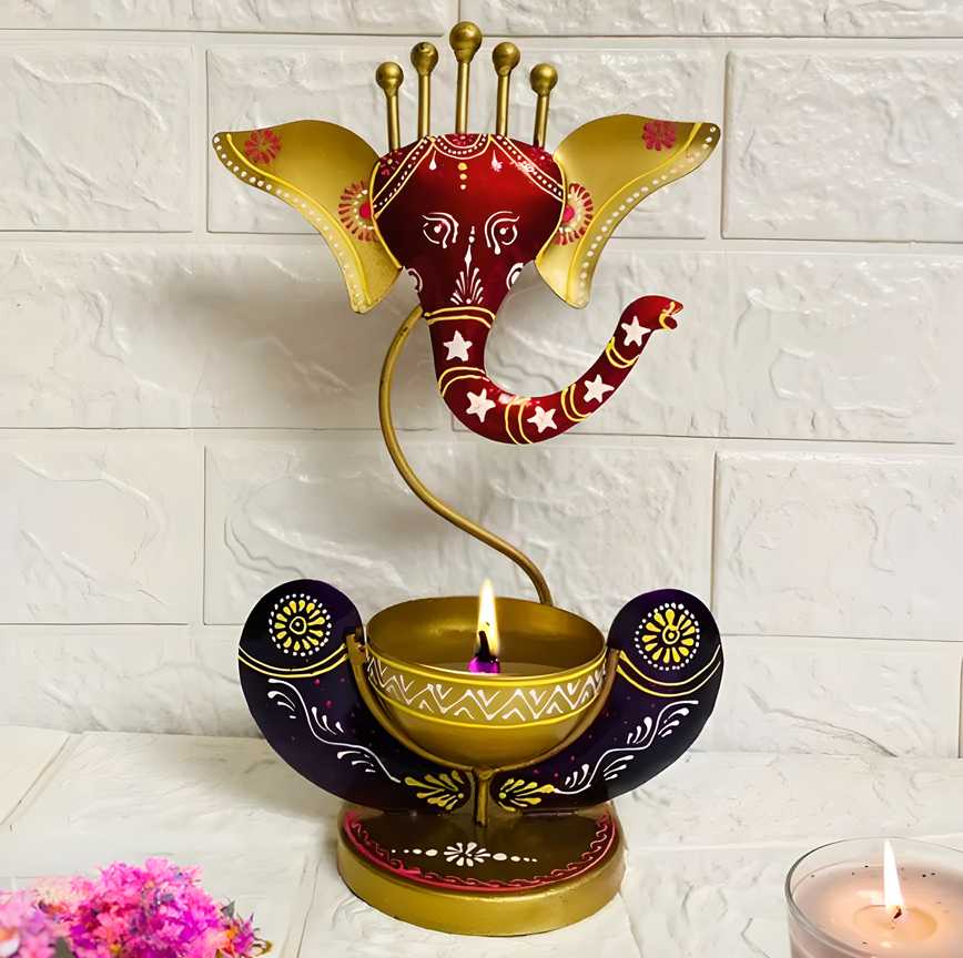 Intricately Crafted Spiritual Decor Ganesha with Tealight Candle Holder 4.8⭐️⭐️⭐️⭐️⭐️ (683) rating