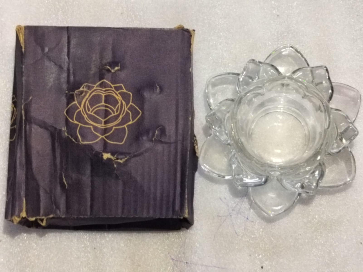 Glass Lotus Flower Tea Light Candle Holder Set 4.5 ⭐️⭐️⭐️⭐️⭐️(879) rating