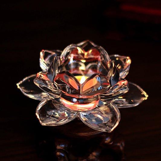 Glass Lotus Flower Tea Light Candle Holder Set 4.5 ⭐️⭐️⭐️⭐️⭐️(879) rating