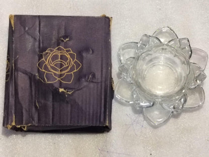 Glass Lotus Flower Tea Light Candle Holder Set 4.5 ⭐️⭐️⭐️⭐️⭐️(879) rating